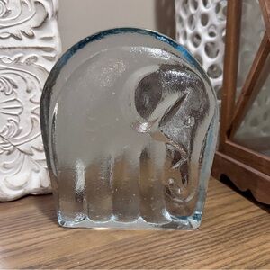 Blenko Glass Elephant Joel Myers 1969-70s MCM Art Glass Heavy